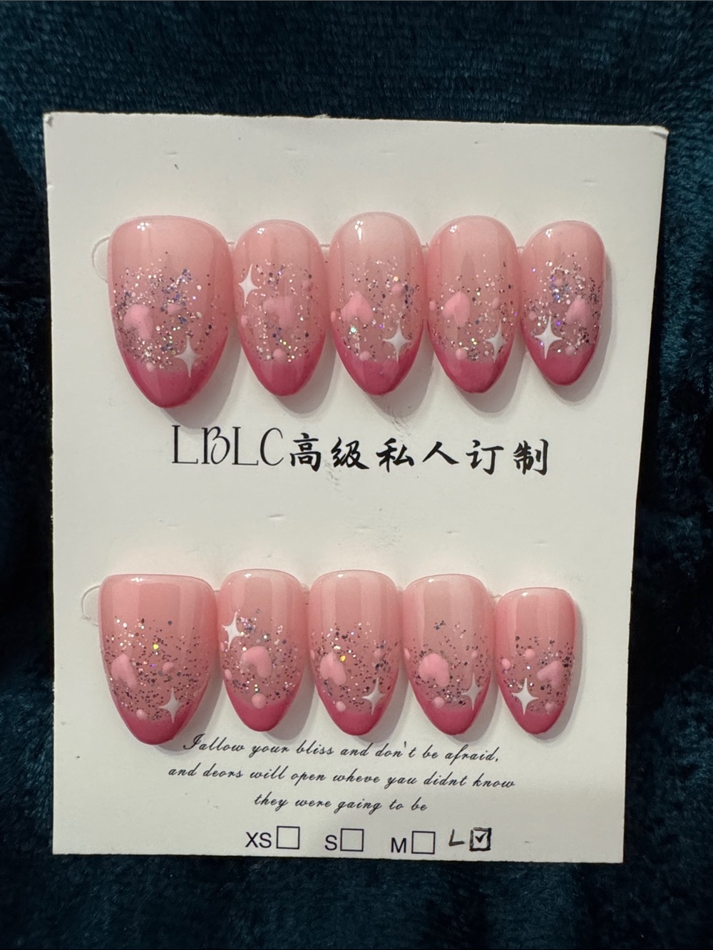 Pink Glitter French Press-On Nails